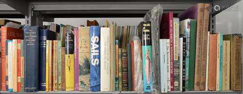 FIVE SHELVES OF MISCELLANEOUS BOOKS, INCLUDING ART AND ANTIQUE REFERENCE, ETC