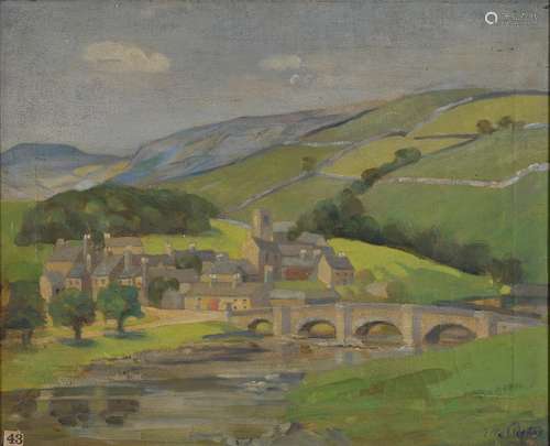 ELLA COATES (1884 - 1937) - BURNSALL YORKSHIRE, SIGNED, SIGNED AGAIN (ELLA G B BANKS) AND