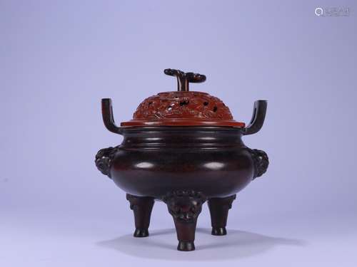 A Chinese Rosewood Censer