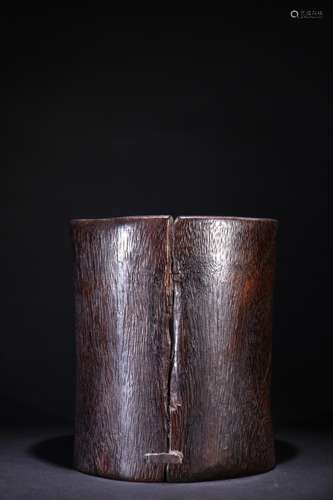 A Chinese Rosewood Brush Pot