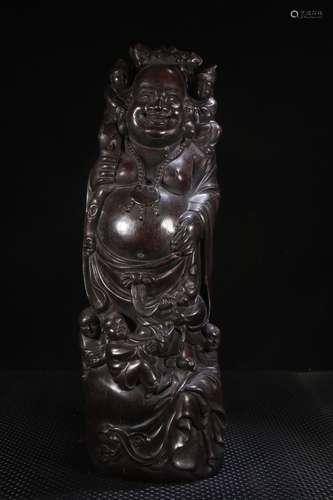 A Chinese Rosewood Figure Statue