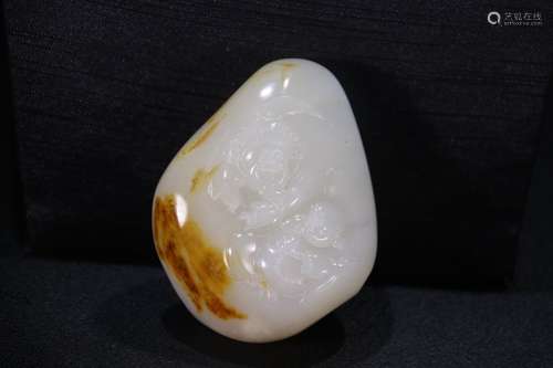 A Chinese Hetian Jade Raw Seed Hand Piece