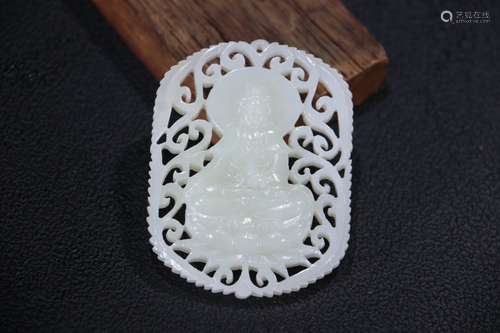 A Chinese Hetian Jade Guanyin Pendant