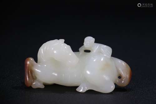 A Chinese Hetian Jade Horse Ornament