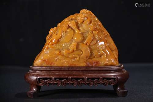 A Chinese Tianhuang Stone Dragon Mountain Ornament