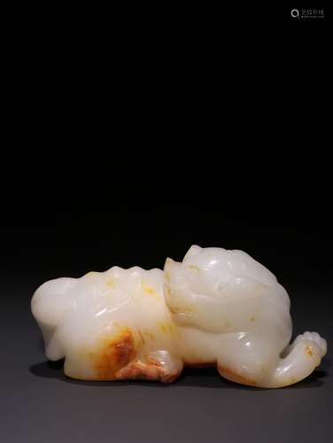 A Chinese Hetian Jade Beast Shaped Ornament