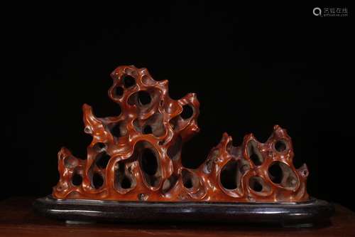 A Chinese Boxwood Mountain Ornament