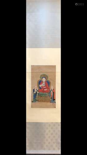 A Chinese Painting Of Buddha, Ding Guanpeng Mark