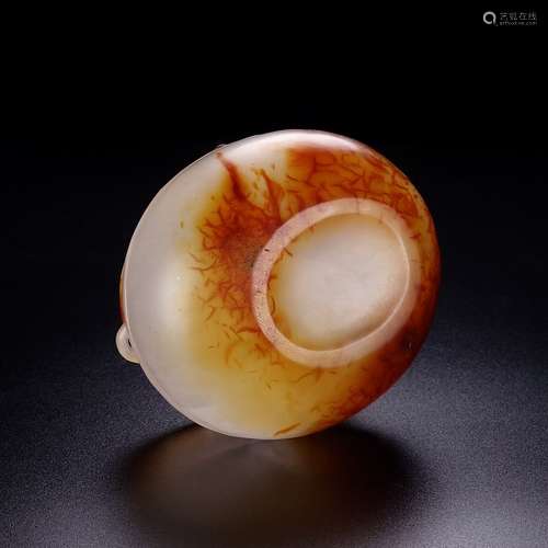 A Chinese Agate Dragon Pattern Brush Washer