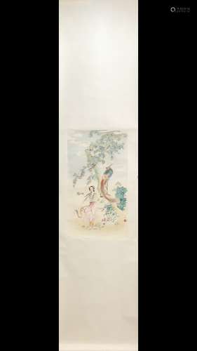 A Chinese Painting Of Figure Story, Hu Yefo Mark