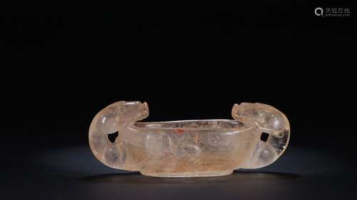 A Chinese Crystal Dragon Pattern Brush Washer