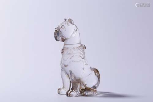 A Chinese Crystal Dog Ornament