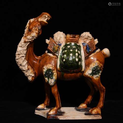 A Chinese Porcelain Tang Three-Color Camel