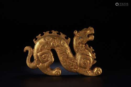 A Chinese Gilt Bronze Tiger Ornament