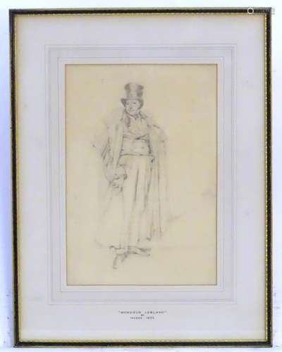 After Jean Auguste Dominique Ingres (1780-1867), French School, Pencil drawing, A full length