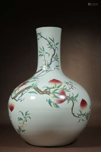 A Chinese Porcelain Famille Rose Bottle Vase