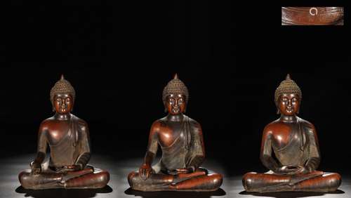 Set Of Chinese Bronze Buddha Statues