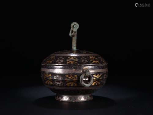 A Chinese Bronze Ware With Silver&Gold Container