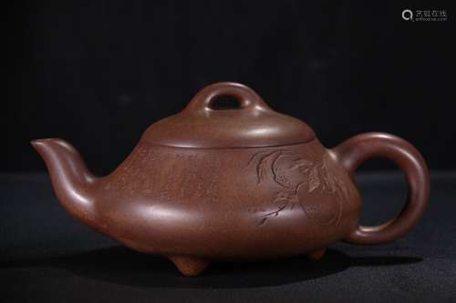 A Chinese Zisha Teapot Of Poetry With Mark