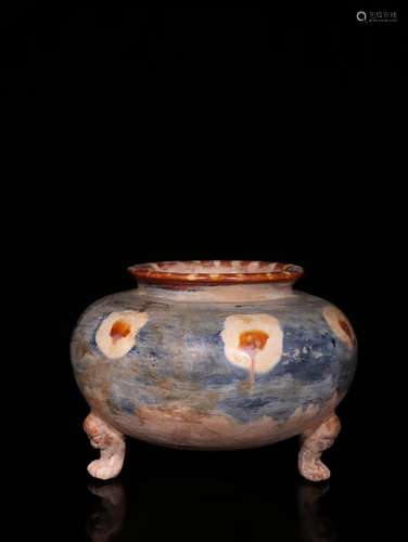 A Chinese Potter Three-Colored Jar