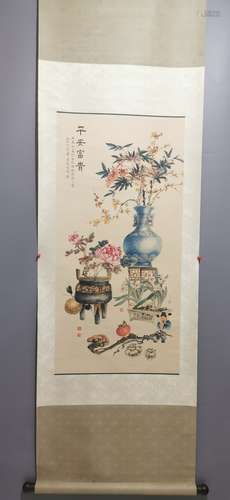 A Chinese Painting Of Floral, With Marks