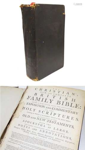 Book : The Christian's New and Complete British Family Bible (Paul Wright, pub. Alex. Hogg 1792)