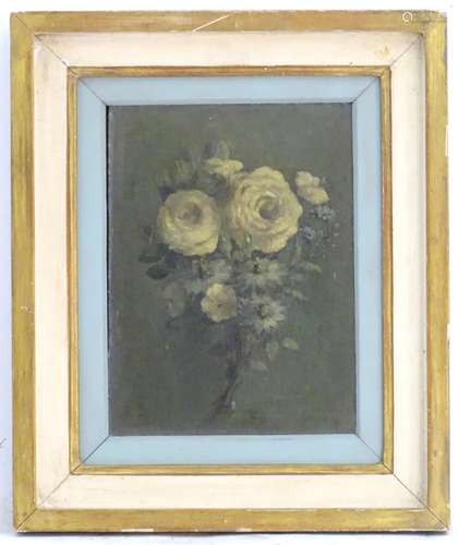 JB, XX, Oil on board, A still life study of a bouquet of flowers. Initialled lower middle and