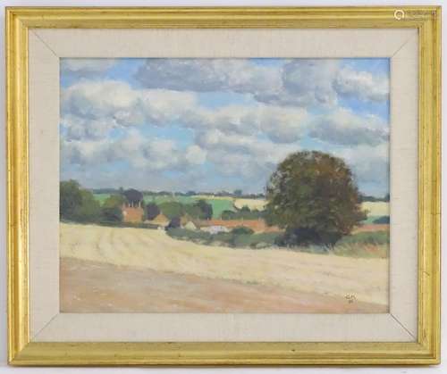 Gerard Mansell, XX, English School, Oil on canvas, South Creake, Norfolk, A country landscape with