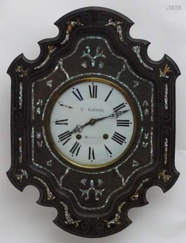 A 19thC French wall clock with 