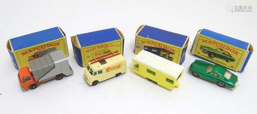 Toys: Four Lesney Matchbox Series die cast scale model vehicles, to include TV Service van, model