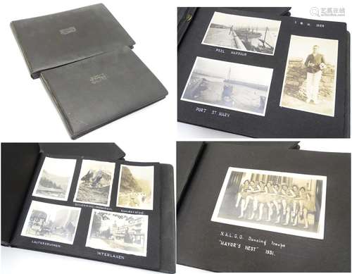 A pre-war photograph album, containing monochrome photographs titled and dated 1929-1937,