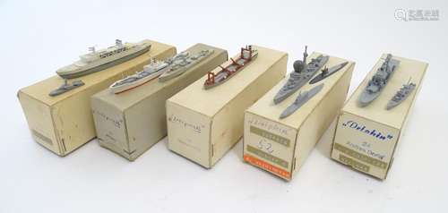 Toys: A quantity of Delphin model ships made in West Germany, comprising Andrea Doria, no. 24, and