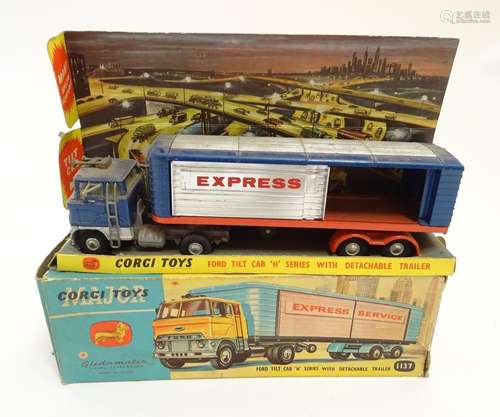 Toys: A Corgi Major Toys Ford Tilt Cab H Series with detachable trailer, model no. 1137, boxed.