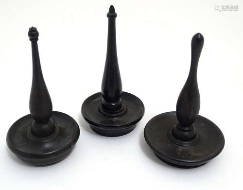 Three items of early 20thC treen, comprising three ring trees / jewellery holders. (3)