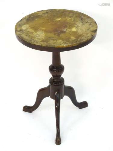 Taxidermy: manner of Rowland Ward, a Victorian hide topped circular occasional table, with turned