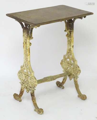 Garden & Architectural, Salvage: a Victorian cast iron tavern or hall table, with white painted