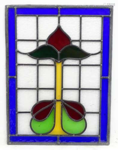 Garden & Architectural, Salvage: An Arts and Crafts stained glass window pane / panel, with stylised