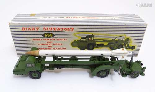 Toy: A Dinky Supertoys die cast scale model Missile Erector Vehicle with corporal missile and