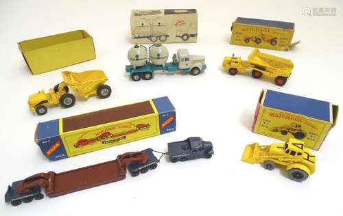 Toys: Four Lesney / Moko / Matchbox die case scale model vehicles comprising Pickfords Crane 200-Ton