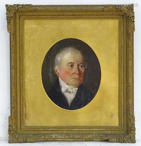 XIX, English School, Oil on board, A portrait of a Victorian gentleman. Approx. 8 3/4