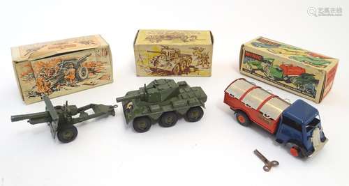 Toys: Three die cast scale models to include a Crescent Toys Saladin Armoured Car, model no. 1263, a