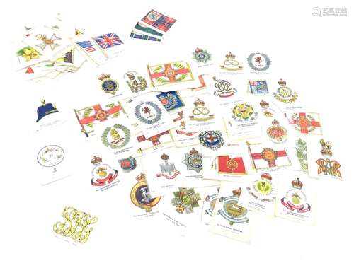 Militaria : a collection of early to mid 20thC silk cigarette cards, the majority depicting