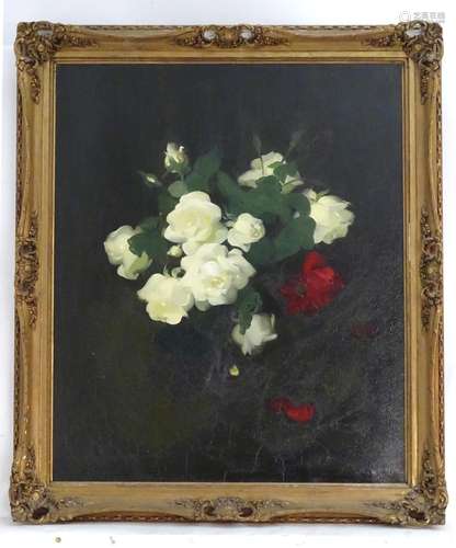 Stuart Park (1862-1933), Scottish School, Oil on canvas, A still life study of white and red