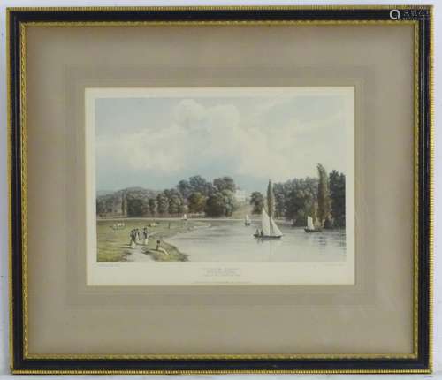 Richard Gilson Reeve after William Westall, Coloured print, Cullum Court, Henley Upon Thames, Seat