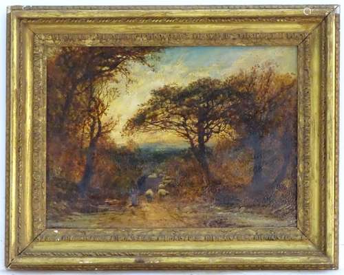 Manner of Samuel Palmer (1805-1881), XIX, English School, Oil on canvas, A wooded landscape scene at