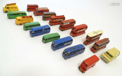 Toys: A large quantity of Lesney / Moko / Matchbox die cast scale model public transport vehicles,