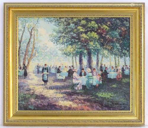 P. Arnoux (1904-1969), French School, Oil on canvas, An impressionist style scene depicting