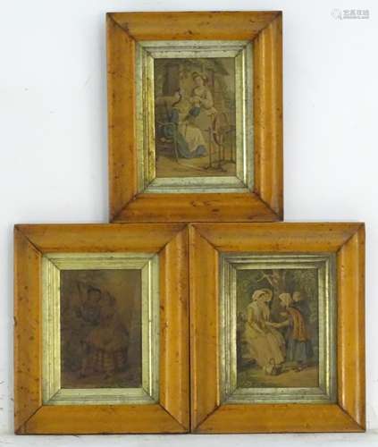 After J. Mansell, Three Victorian chromolithographs, comprising Old, Fortune Teller, Courtship and