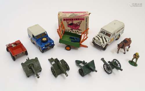 Toys: A large quantity of Britains Ltd die cast scale model vehicles comprising Tip-Up Farm