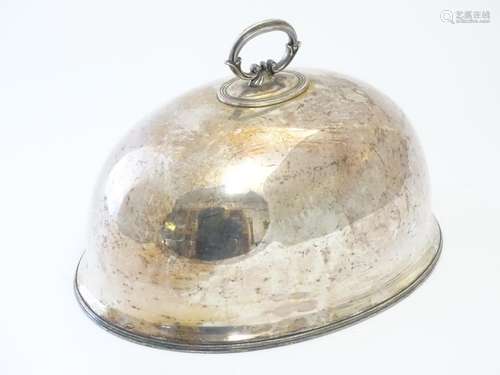 A silver plate meat cover of domed form by Carrington & Co.14